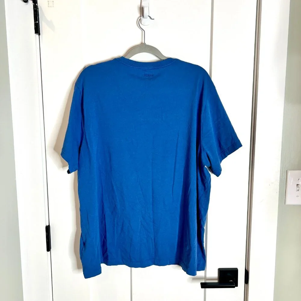 J. Crew Blue French Bulldog Sailor Novelty Print Tee Shirt Short Sleeve XXL